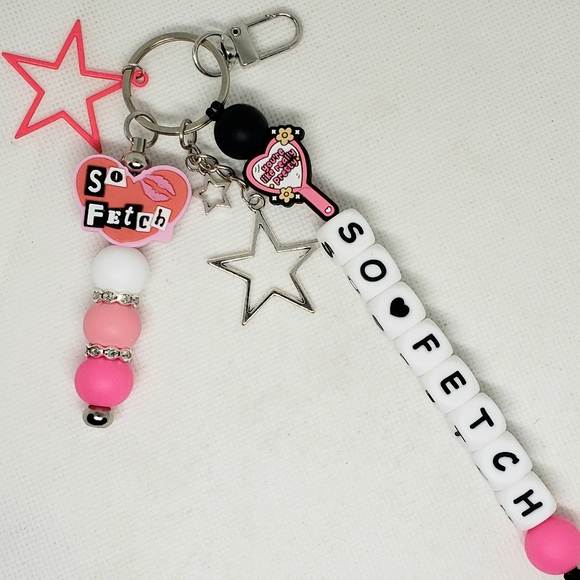 Handmade Mean Girls So Fetch You're Like Really Pretty Beaded Silicone Keychain - Picture 1 of 6